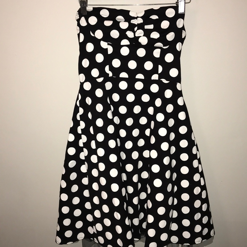 Ruby Rox strapless taffeta lined A Line dress